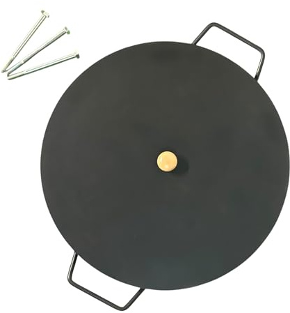 Genérico Disco De Arado Con Tapa Inoxidable Paellera Argentina de Acero al Carbono para Cocinar con Patas desmontables Varios tamaños Nic Store BBQ (40cm)