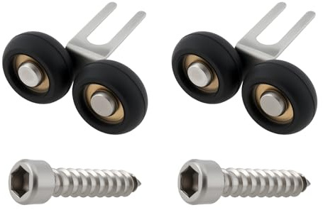 SG Store 2Pcs Wardrobe Top Guide Wheels Door Wheels 18.6mm Wheel Diameter for Sliding Wardrobe Door, 39x23mm