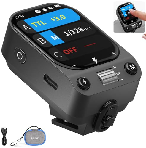 NEEWER QZ-F 2,4G TTL Funk Flash Blitzauslöser Kompatibel mit Fujifilm Kameras Fuji X100VI X100V XT30 II XT5 XT50, Touchscreen Blitzsender, 1/8000s HSS, 1000mAh Akku/TCM Schalter