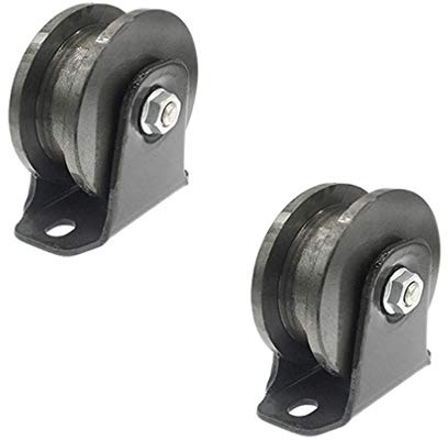 2 H-Nut-Lenkrollen aus Eisen, Hochleistungs-Laufrad, Richtungsscheibe, Schiebetorrolle, Doppellager, for Industriemaschinen(60mm/2.5inch)