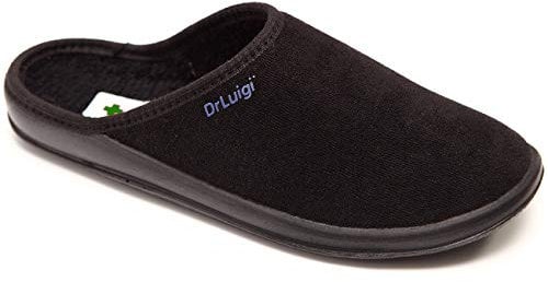 DrLuigi Scarpe mediche da donna – Schiuma di memoria interna esterna cotone italiano – Extra leggere – Made in EU (Nero, 38)