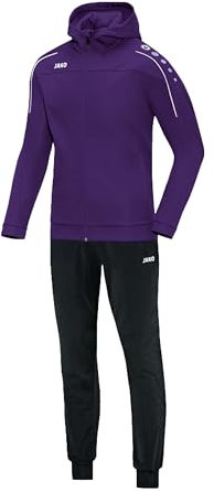JAKO Trainingsanzug Damen Polyester Classico mit Kapuze Lila Gr. 48 - Jogginganzug 2-teilig für Sport und Alltag, Jogginghose & Trainingsjacke