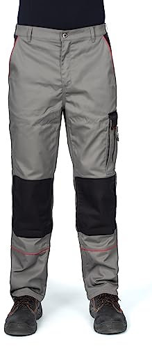 DINOZAVR Fortum Pantaloni da Lavoro - Uomo - Stile Cargo - Pantaloni Protettivi - Grigio - EU52