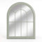 Parcel in the Attic Large Decorative Arched Door Metal Framed Garden Wall Mirror (Arch Window Green)