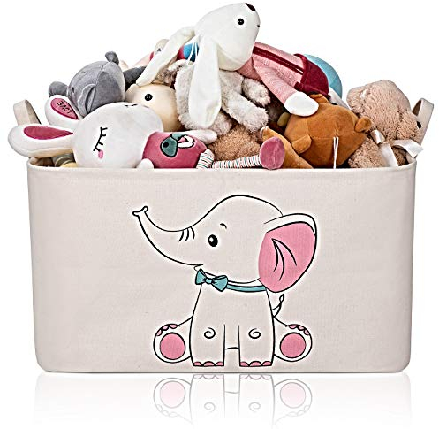 AndMart® | Cesta Giochi Bambini | Porta Giochi per Bambini Contenitore con Coperchio | Cesto Portagiochi Pieghevole in Tessuto | Cesta Porta Giochi | Contenitore Giocattoli Salvaspazio Portatutto