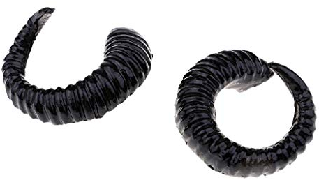 Tenlacum Große Schwarze Ram Hörner für DIY Gothic Haar Kopfbedeckung Stirnband Zubehör (2 Stück)