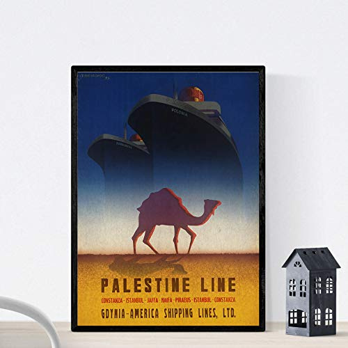 Nacnic Vintage Poster Vintage Plakatwerbung. Treffen Palästina. A3 Größe