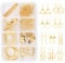 SUNNYCLUE 10 Paar DIY Geometrie Stil Ohrring Kits Geometrie Charms Anhänger Messing Verbindungsringe Ohrring Haken Eisen Biegeringe Für Die DIY Ohrringe Schmuckherstellung Golden