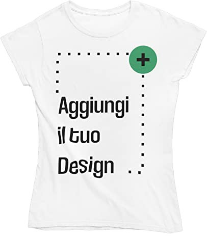 Colorfamily T-Shirt Personalizzata Donna Maglietta Personalizzabile Manica Corta Stampa Fronte Retro Bianca Nera Taglie dalla S alla XL