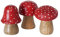 RiloStore 3 STK Fliegenpilze Holz rot Weiss braun Glücksbringer 7cm Dekopilze Glückspilze Herbstdeko Weihnachtsdeko Pilze rot Weiss Basteln Pilz Gesteckdeko Fliegenpilz Glückspilz Holzpilze