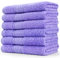 Cleanbear Wash Cloths for Face 100% Cotton Face Towels Ultra Soft 6-Pack Washcloths with Decorative Band 13 by 13 Inches Large Bath Washcloth (Lavender)
