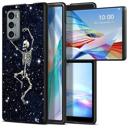 BWEGRHE Conçu pour LG Wing 5G, PC rigide fin avec motif squelette de danse, résistant aux chocs, coque de téléphone pour LG Wing 5G (2020)