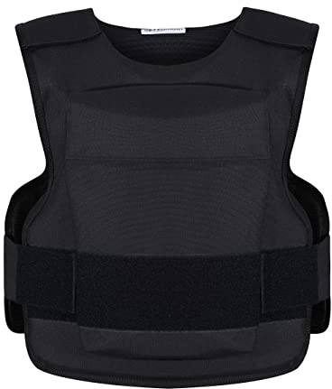 SafeGuard Clothing Cordura Carrier With SAPI Plate Pockets Bullet Proof Level IIIA + Stab Level 1 Overt Vest - Black