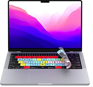 Final Cut Pro Tastaturabdeckung für 35,6 cm und 40,6 cm MacBook Pro Laptop 2021+ mit M1-Chips, 100 funktionale Shortcut-Tasten für Videobearbeitung