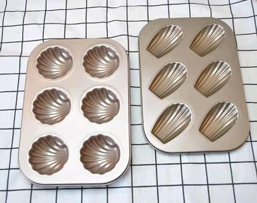 NA Madeleine-Kuchenformen 2 stück Madeleine-Kuchenformen aus Kohlenstoffstahl – 1 Banane + 1 Schale