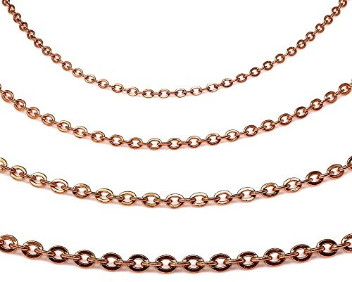 Treuheld® Roségoldene Halskette aus Edelstahl in 4 Dicken und 5 Kettenlängen - [55.] Dicke: 1,7mm - Länge: 60cm