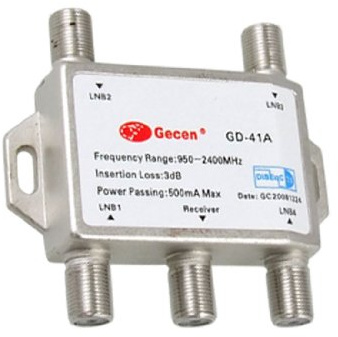 Ruilogod FTA DISEQC Satellite TV Switch Dish 4x1-Ports