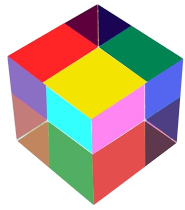 ECBANLI CMY Mixing Color Cube, 50mm (2 inch) Acrylic CMYcube Prism, RGB Dispersion Colour Physics Toy and Desktop Decor