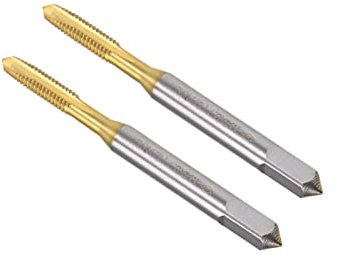 CoCud Taraud à Filetage Hélicoïdal, Métrique M4 x 0.7 Filetage, Titanium Revêtu Haute Vitesse Acier 6542 Vis Fraisage Filetage Taraud - (Pour Taraudage Perçage Machine) 2 Pcs