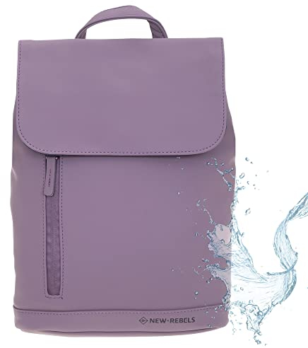 New Rebels Rucksack Damen Daley Fashion small Damenrucksack Mini Handtasche Plane 51.1312 + Schlüsseletui (Velvet Plum 12)