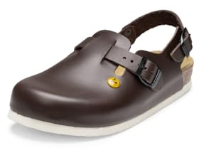 VITAFORM Clogs Arbeitsschuhe – ESD Clogs für Damen und Herren – Naturkork Fußbett Eva-Sohle – Damen Schuhe Gesundheit braun WS, 39