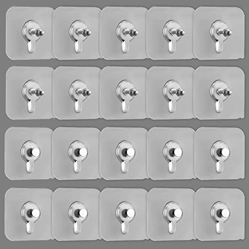 TONAUP 10Pcs Self Adhesive Hanging Nail Detachable Adhesive Screws Wall-Mounted Screw Hook 10 Pcs Adhesive Picture Hooks Picture Hangers Without Nails for Bathroom Kitchen Pictures, Frames