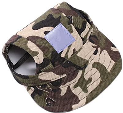 SHTGOI Hunde Baseballmütze Outdoor Haustier Mütze Kappe Sonnenschutz Cap Hut Basecap Sonnenhut Sonnenhüte Schirmmütze Hundecap mit Ohrlöchern und Verstellbarer Kinnriemen Tarnung