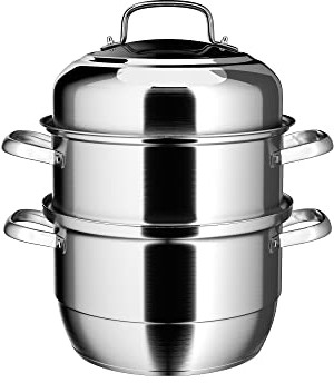 VENTION Cuiseur Vapeur Inox 34 cm, Cuit Vapeur Induction Grande