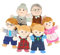 6-teiliges Handpuppen-Set, 30 cm, Weicher Plüsch, Fingerpuppen für Familienmitglieder, Frühes Pädagogisches Geschichtenerzählen für Kinder (Opa + Oma + Vater + Mutter + Sohn +