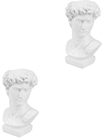 IMIKEYA 2 Stück David Kopf Vase, griechische David Statue Blumenvase, Harz David Büste Deko Skulptur Vase Blumentopf griechischer Statue Vase Wohnzimmer Deko