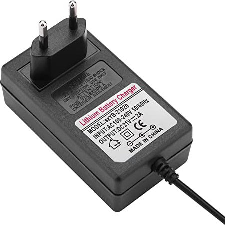 Ladegerät 21V, 21V Netzteil Akku-Ladegerät AC DC 21V 2A Sichere Ladung Netzteil Adapter Lithium-ionen Batterie Ladegerät für Scheinwerfer, Spielzeugauto, Balance-Auto