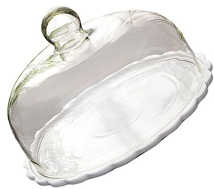 MAGICLULU Edle Tortenhaube Aus Glas 1 Set Backhaube Dessert Tortenhaube Tortenhaube Weiß Leicht Zu Reinigen