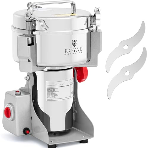 Royal Catering RCMZ-1000N Gewürzmühle elektrisch 1000 g 20 x 9 cm 3000 W Multi-Zerkleinerer elektrischer Zerkleinerer Kräuter-Zerkleinerer