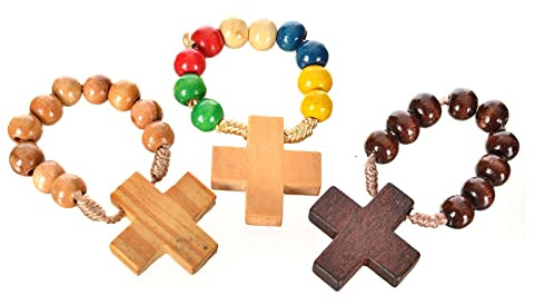 Holyart Zehner Rosenkranz kreisen Perlen auf Kordel, Olivenholz