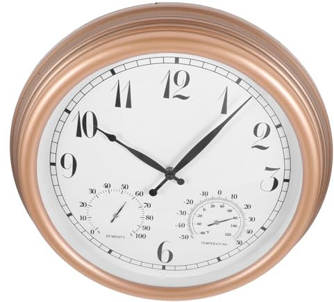 Warmhm Wandthermometer Hygrometer Uhr Ip44 Vintage für Garten und Terrasse