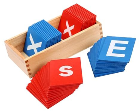 MagiDeal Alphabet-Erkennungsspielzeug, Montessori mit Box, Buchstabenspiel, Sprachunterricht, Sandpapier, Buchstaben, Früherziehungsspielzeug für Jungen und