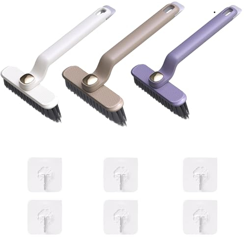 Fensterrillen Reinigungsbürste 3 Stück Spaltreinigungsbürste Drehbar Eckreinigungsbürste Hartborsten Eckreinigungsbürste Crevice Cleaning Brush für Tiefenreinigung von Badezimmern und Küche