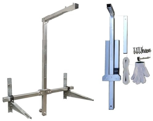 DDKYHU 10/15/20 m galvanisé Installation extérieure Outil de Levage Grue Pliante autobloquante Manuel treuil assemblée climatiseur (Taille : câble 10 m) ()