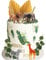 20pcs Jungle Animal Cake Toppers,Saf-ari-Cake Decorations,Animal Cake Toppers,Lion Giraffe Cake Topper,Jungle Theme Cake Toppers with Plam Eucalyptus Leaves Giraffe Zebra Lion Elephant