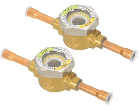 PATIKIL 2stk Schauglas 1/4x1/4 Schweiß Universal Flüssigkeit Indikator Löt | Für Klima Anlagen Heizung Lüftung und Klimaanlagen Kältetechnik