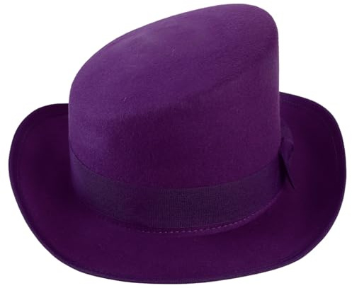 Wollfilz Zylinder für Damen Herren - Unisex Asymmetrischer Melonenhut Kopfschmuck Karneval Halloween Kostüm Cocktails Magier Gentlemen Performing Jazz Caps Rock Hat Magic Hat