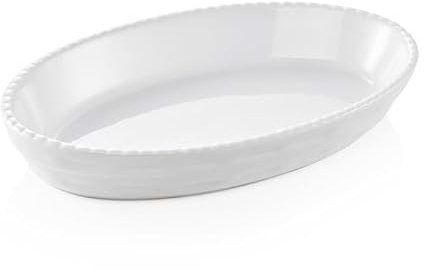15x Backform oval 24 x 14 x 4,5 cm weiß, Porzellan