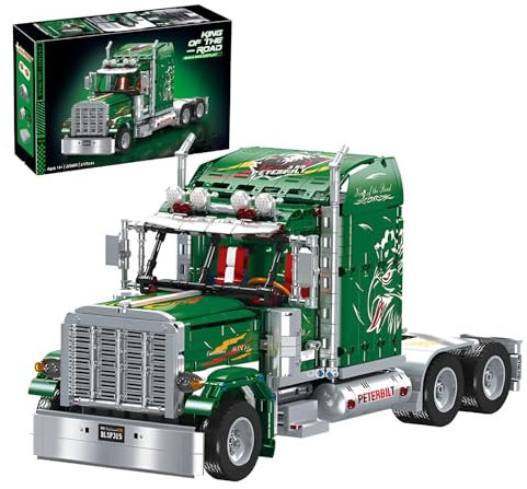 Technik LKW Bausteine Bausatz, 2105PCS Traktor LKW Modell Klemmbausteine, Simulation Fahrzeug Sammelbau Spielzeug Display für Jugendliche und Erwachsene (Grün)