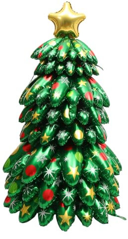Vaguelly weihnachtsbaum luftballons Jumbo-Weihnachtsbaumballon Weihnachtsbaum-Sternballons aufblasbarer tannenbaum überwintern Girlande Desktop-Dekor stehender Weihnachtsbaum Aluminiumfolie