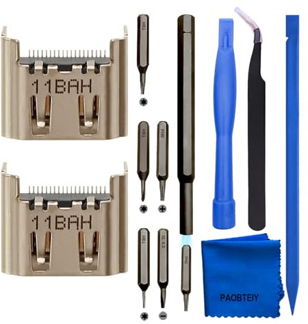 PAOBTEIY 2pcs HDMI Port Replacement for Playstation 5 With 10-in-1 Kits