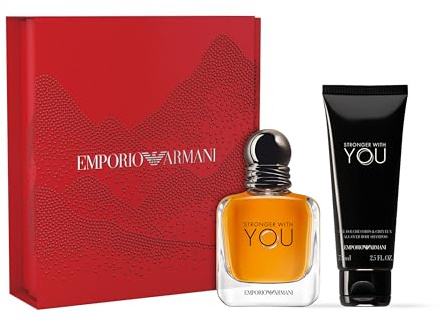 GIORGIO ARMANI Emporio Armani Stronger With You Gift Coffret eau de toilette + gel douche pour homme et femme Idéal pour un parfum longue durée 50 ml
