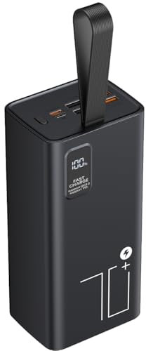 LOHAO High Capacity Power Bank 70000mAh with LED Display, 30W PD & QC 3.0 Fast Charging Portable Charger, 5 Output 2 Input USB-C Battery Pack for Outdoor Camping Travel Office