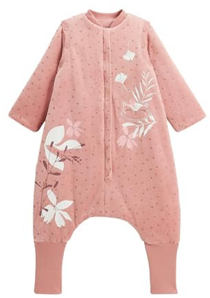 Petit Béguin - Turbulette d'hiver en velours avec pieds retroussables et manches amovibles bébé Rosa