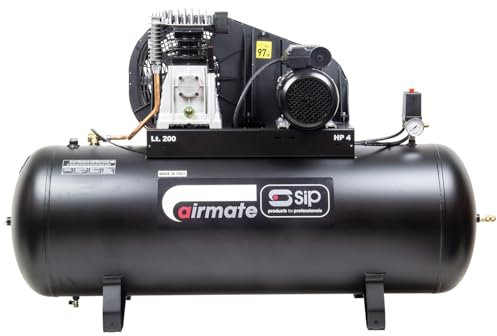 SIP Airmate PX4-3/200B Belt Drive Air Compressor, 400V 20A 3-Phase, 200L, 4hp / 3kW, 145psi / 10 Bar 18CFM 97dB