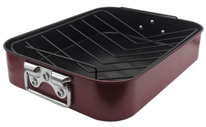 GAOSHA Asador de pavo de acero inoxidable con rejilla resistente a la corrosión para asar pollo y verduras